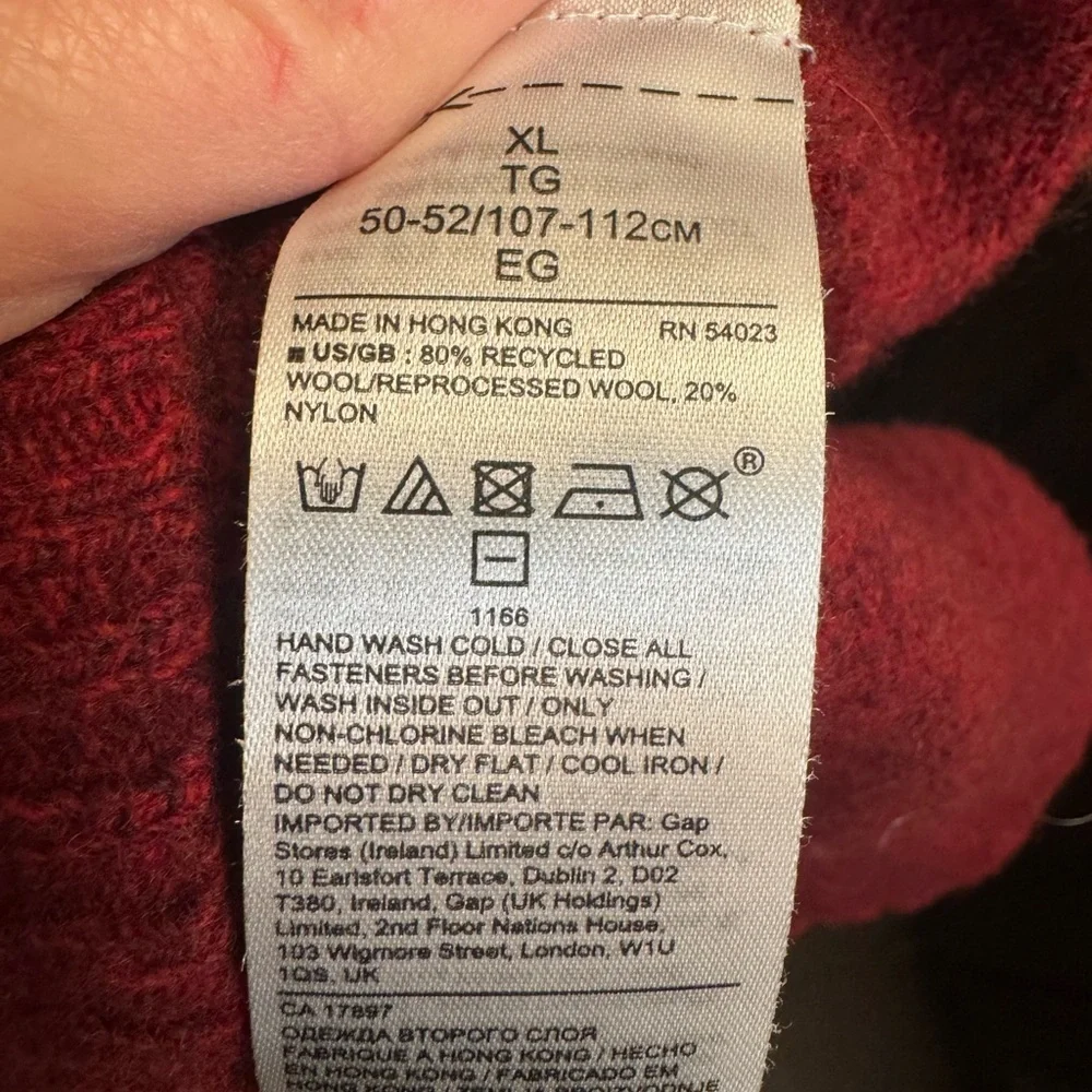 WOOL BANANA REPUBLIC Red Men's Quarter Zip Sweater Cardigan SZ XL Quiet Luxury